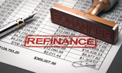 Refinance stamped on financial papers